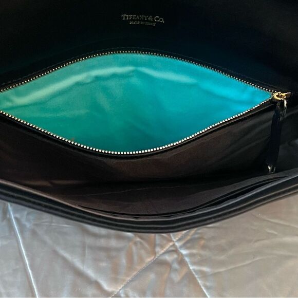 Tiffany & Co. Leather Serena Clutch - Black Suede and Leather - Picture 12 of 16